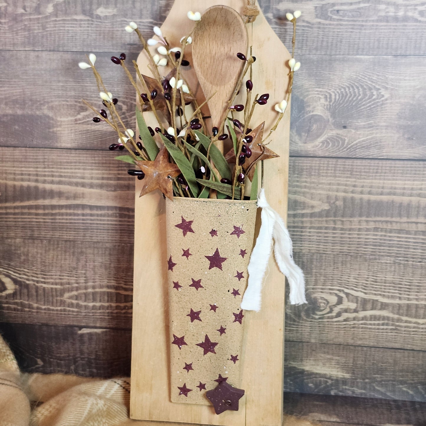 Stars Wall Hanging, Wall Pocket, Cutting Board Decor