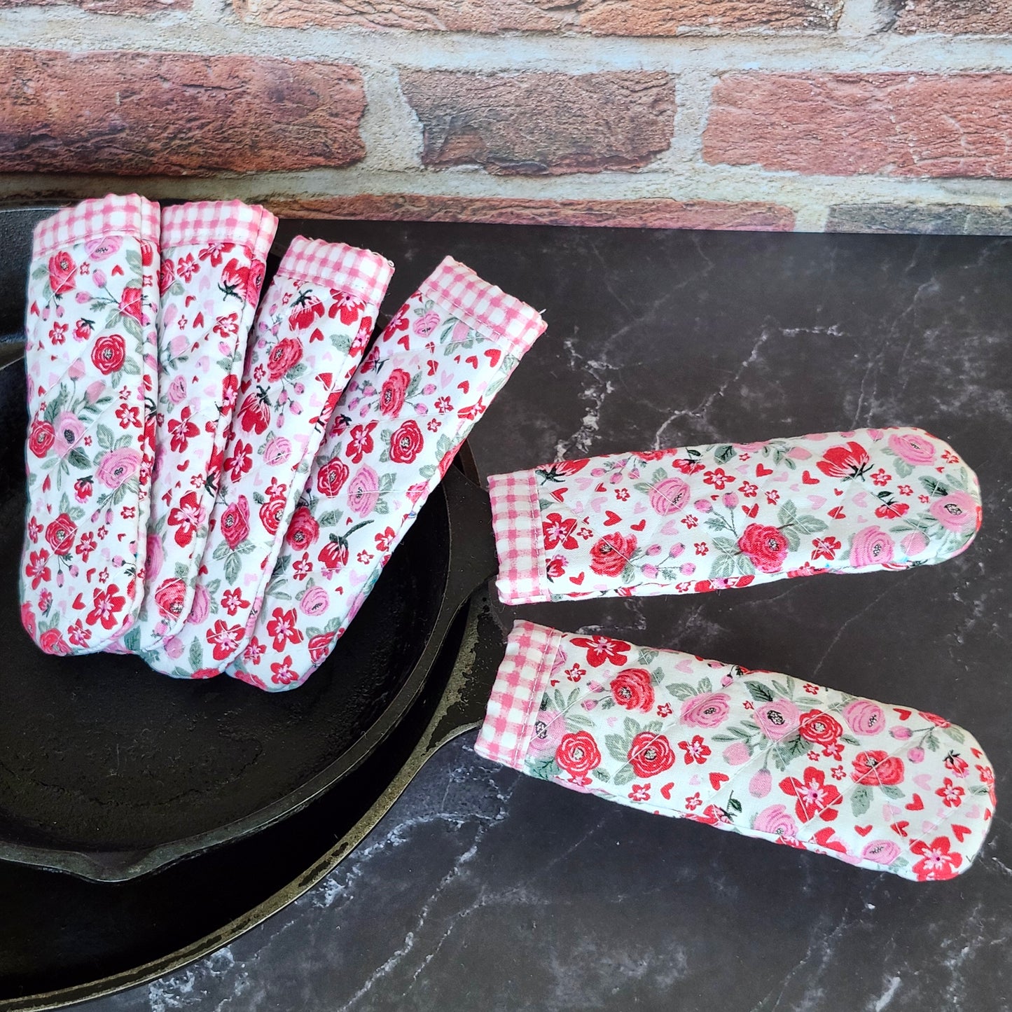 Roses and Hearts Skillet Handle Cover