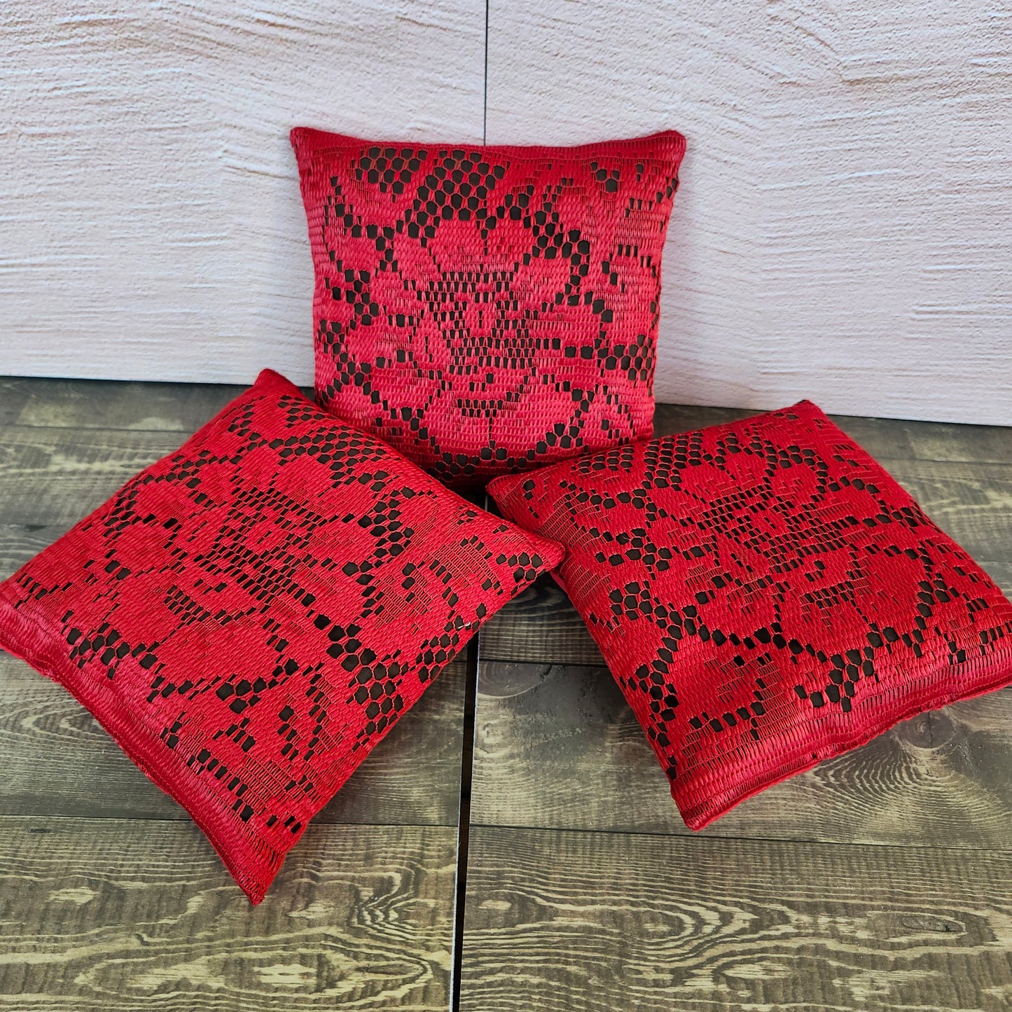 Red Rose Lace Small Pillow
