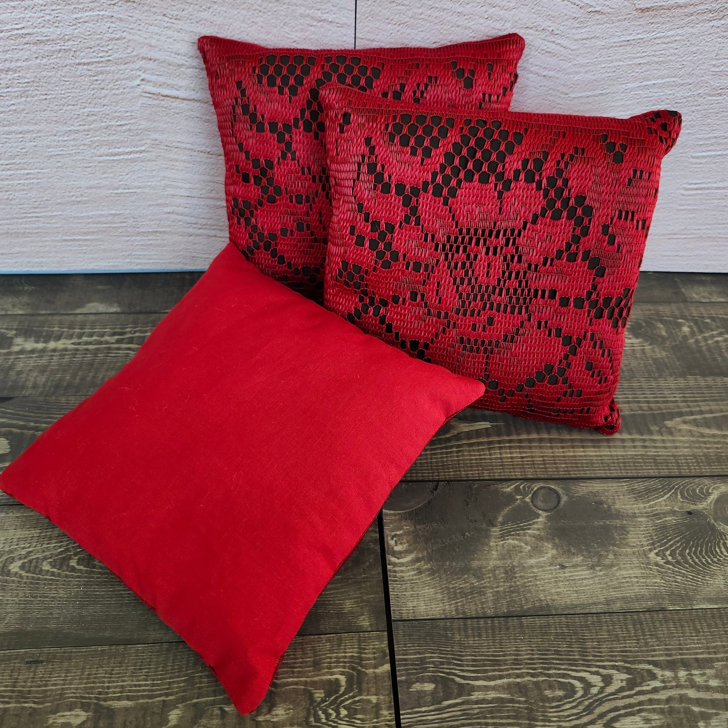 Red Rose Lace Small Pillow