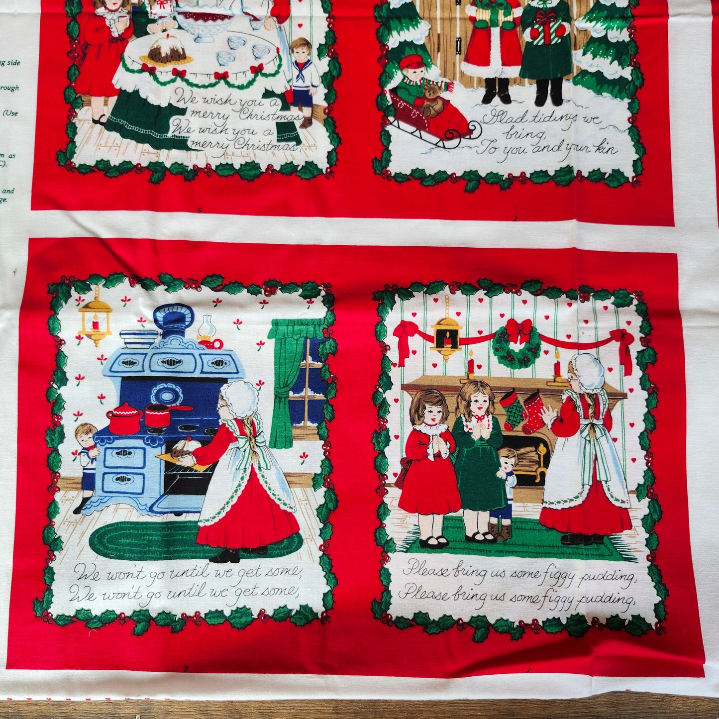 Christmas Book "We Wish you a Merry Christmas" Cut and Sew Panel