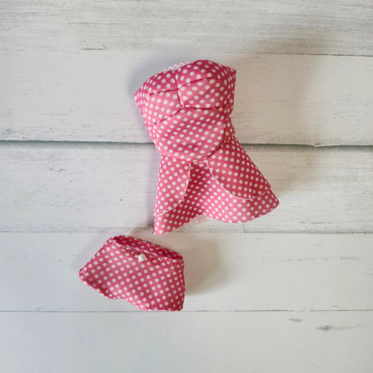 Pink Polka Dot Swim Dress Outfit for 11 1/2" fashion dolls