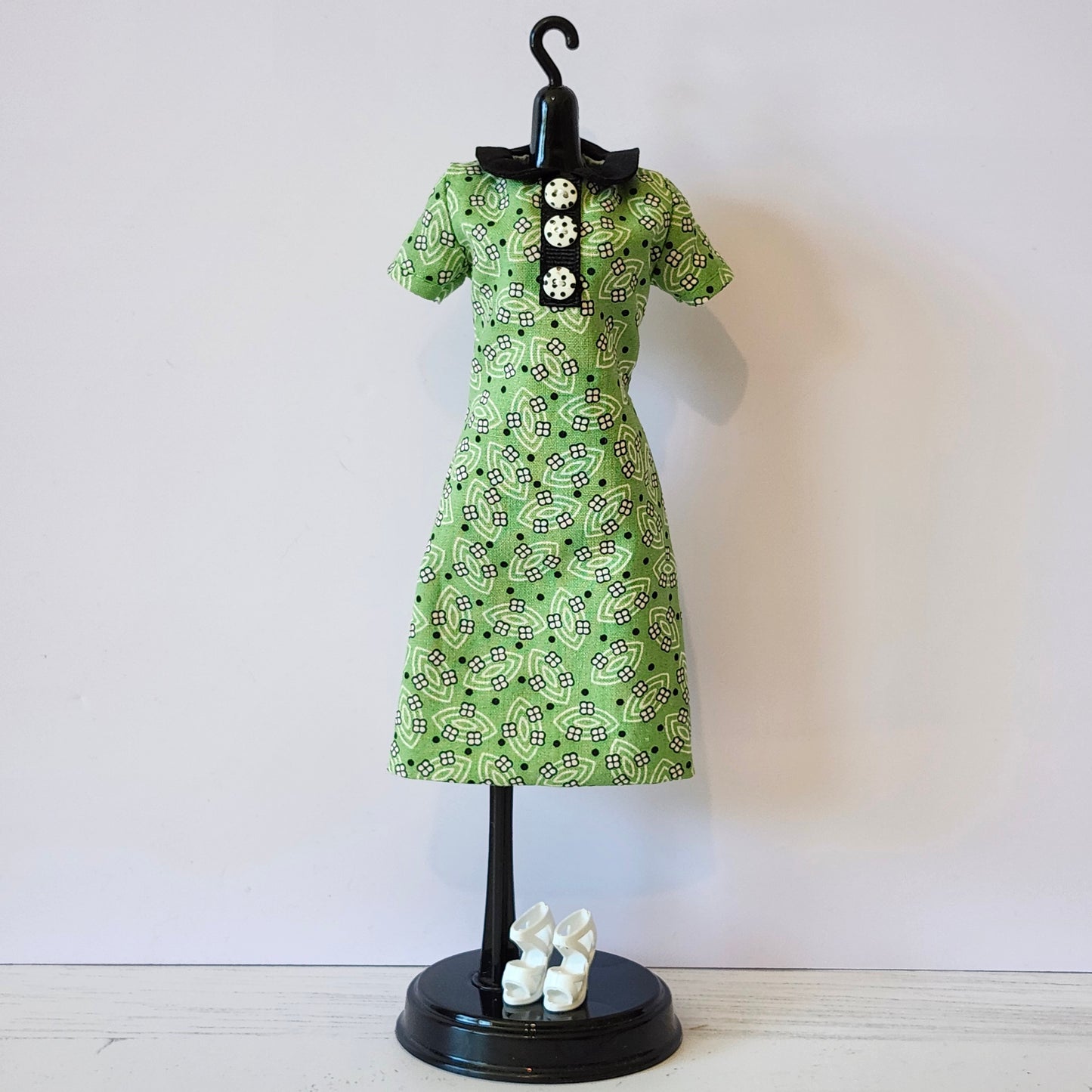 Green Print Dress for 11 1/2" fashion dolls