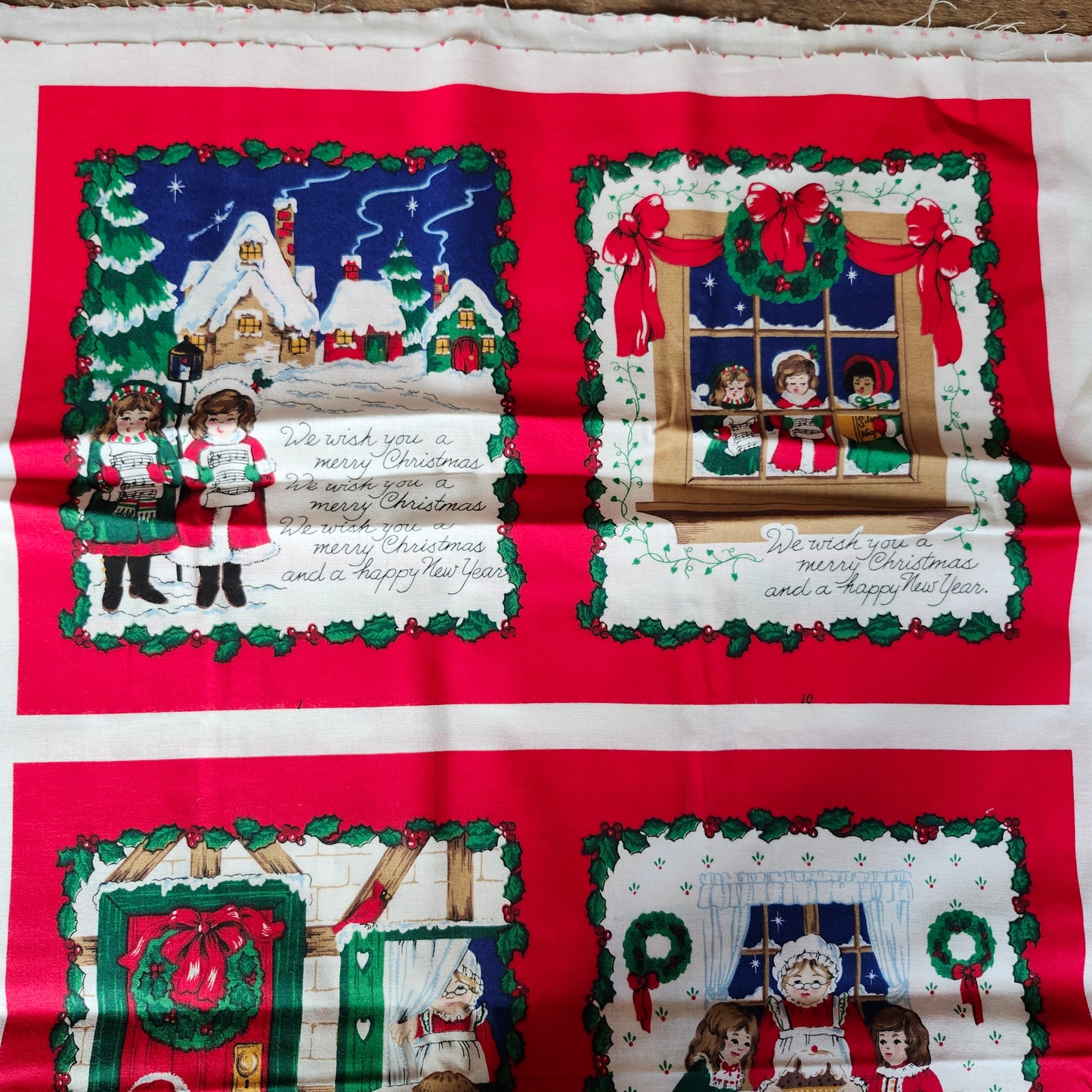 Christmas Book "We Wish you a Merry Christmas" Cut and Sew Panel