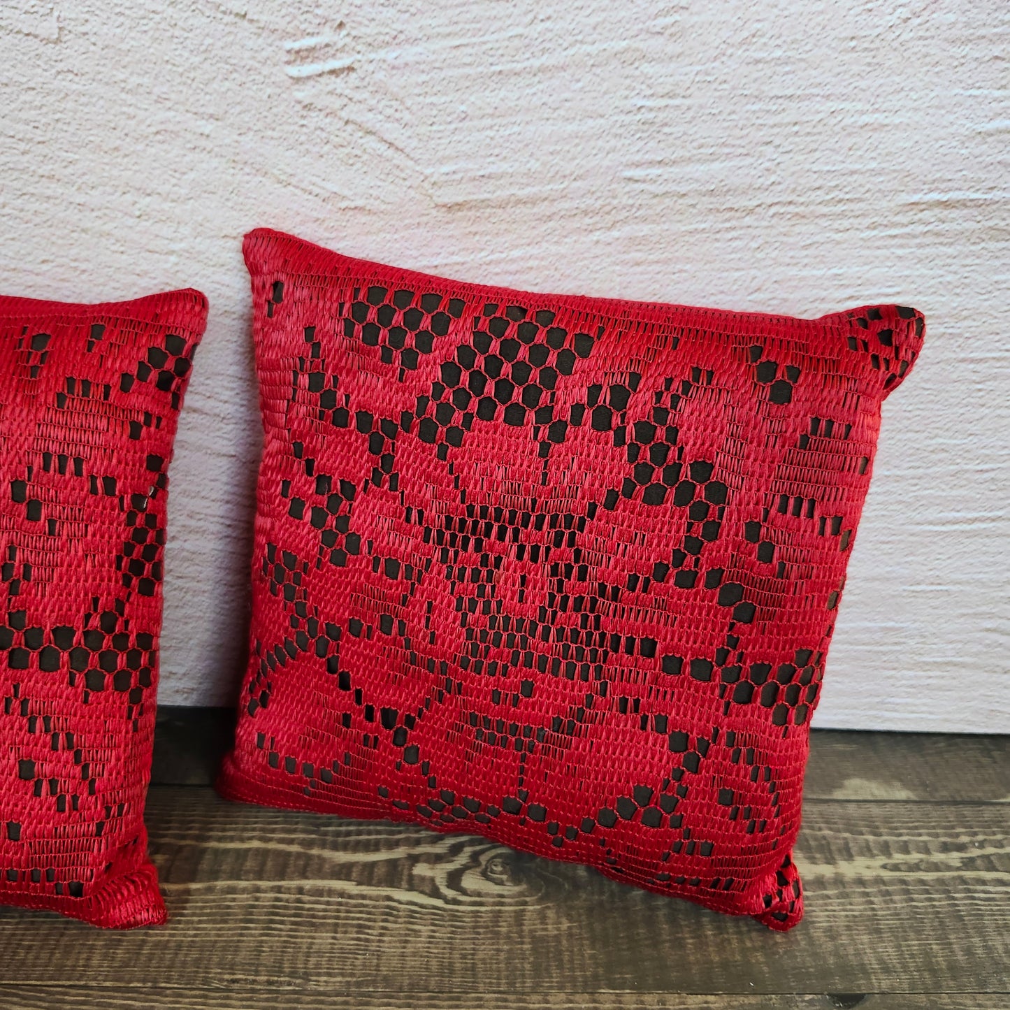Red Rose Lace Small Pillow