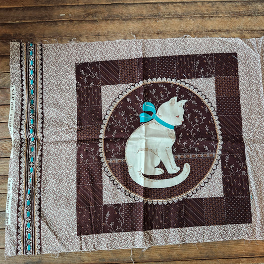 Cat "Simple Treasures Pillow" Cut and Sew Panel
