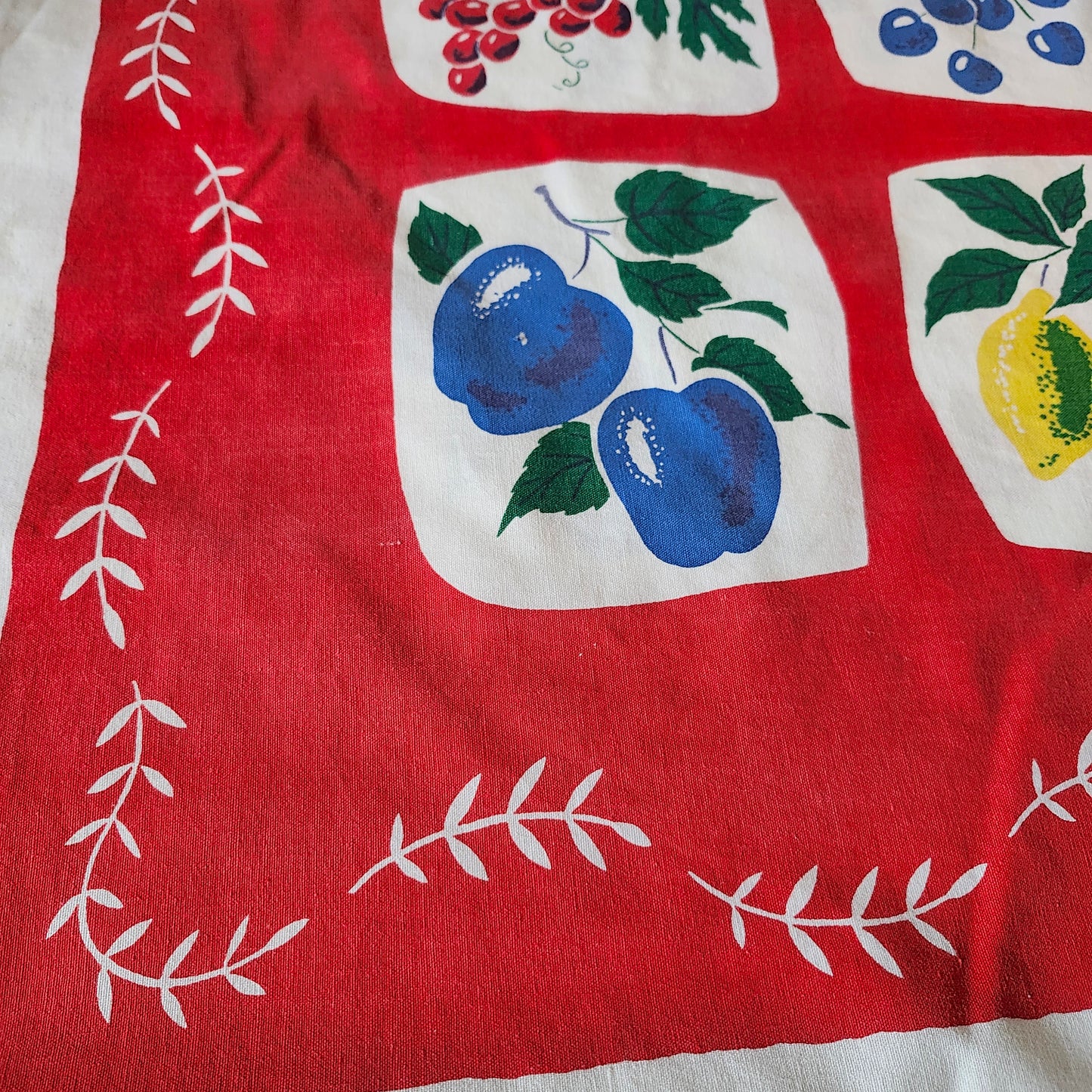 Colorful Fruits Vintage Tablecloth