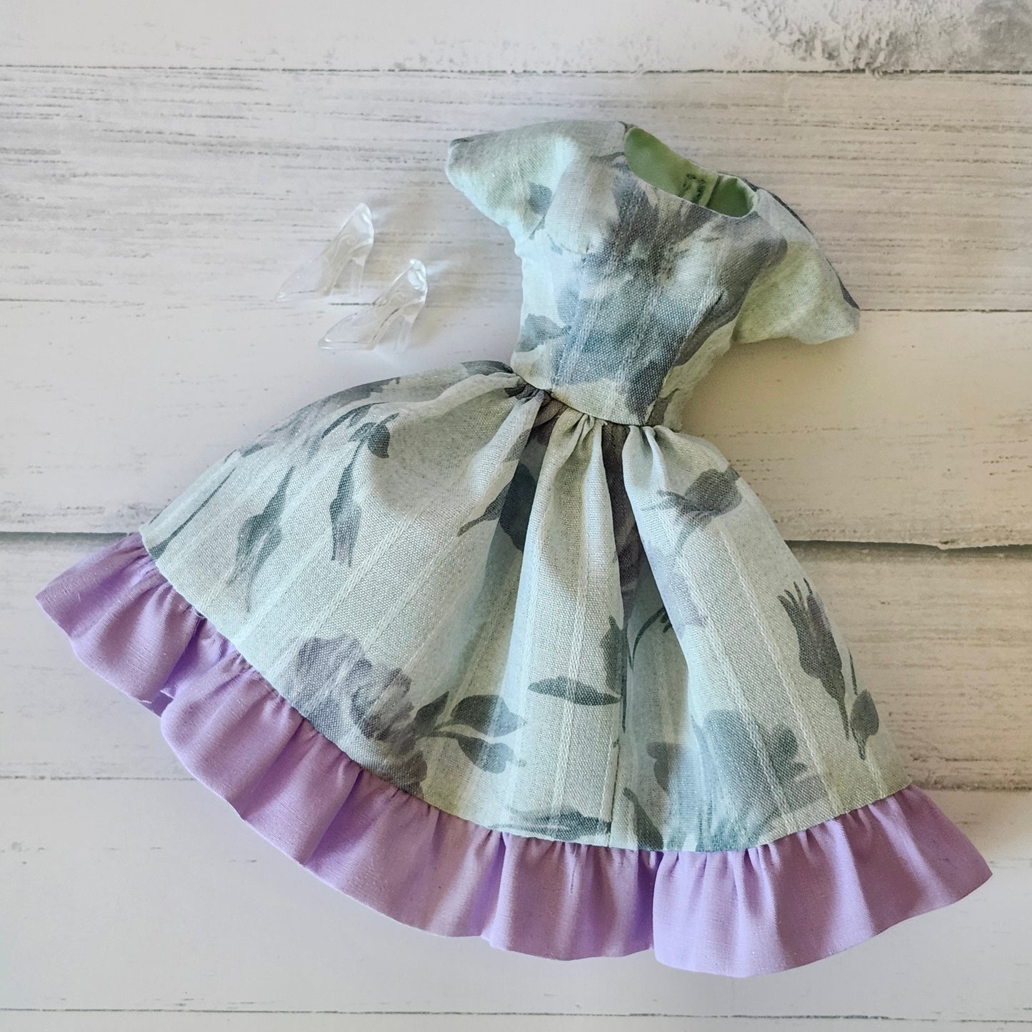 Green Floral Dress for 11 1/2" fashion dolls