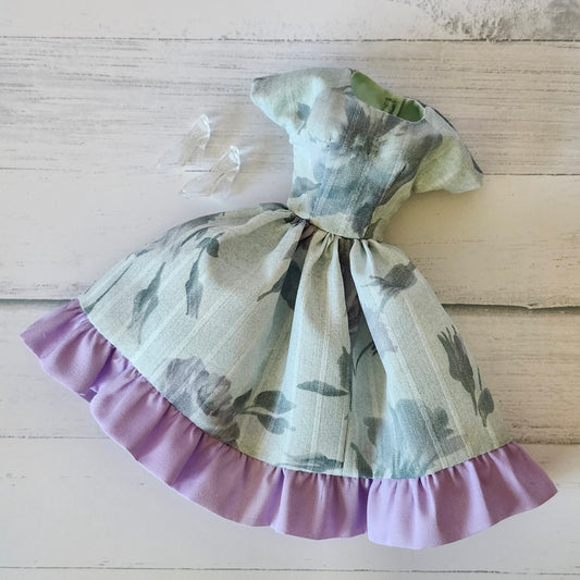 Green Floral Dress for 11 1/2" fashion dolls