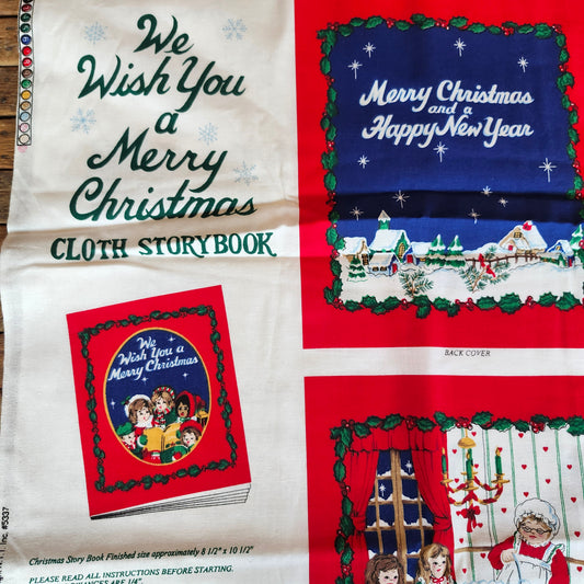 Christmas Book "We Wish you a Merry Christmas" Cut and Sew Panel