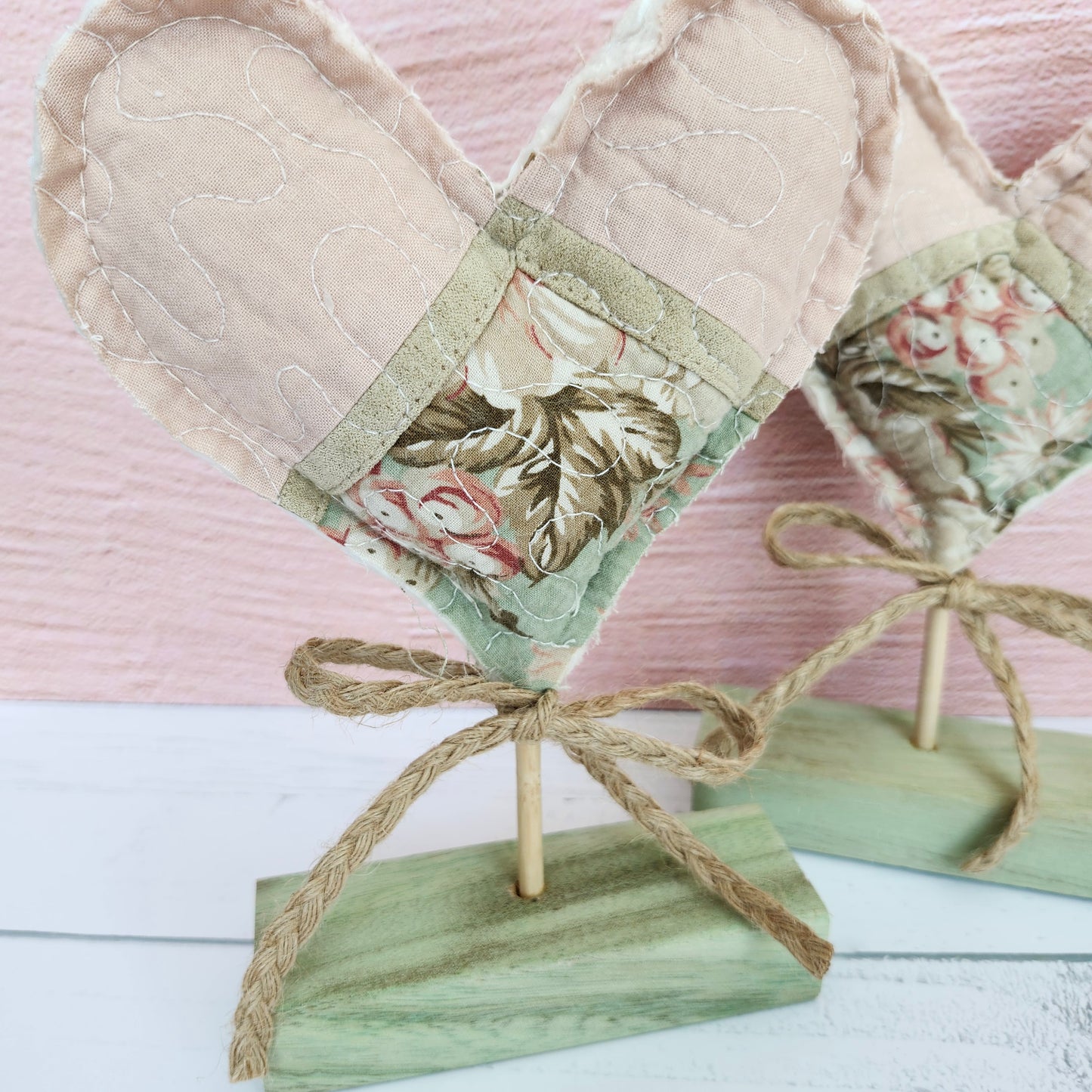 Quilted Heart Stand Decoration